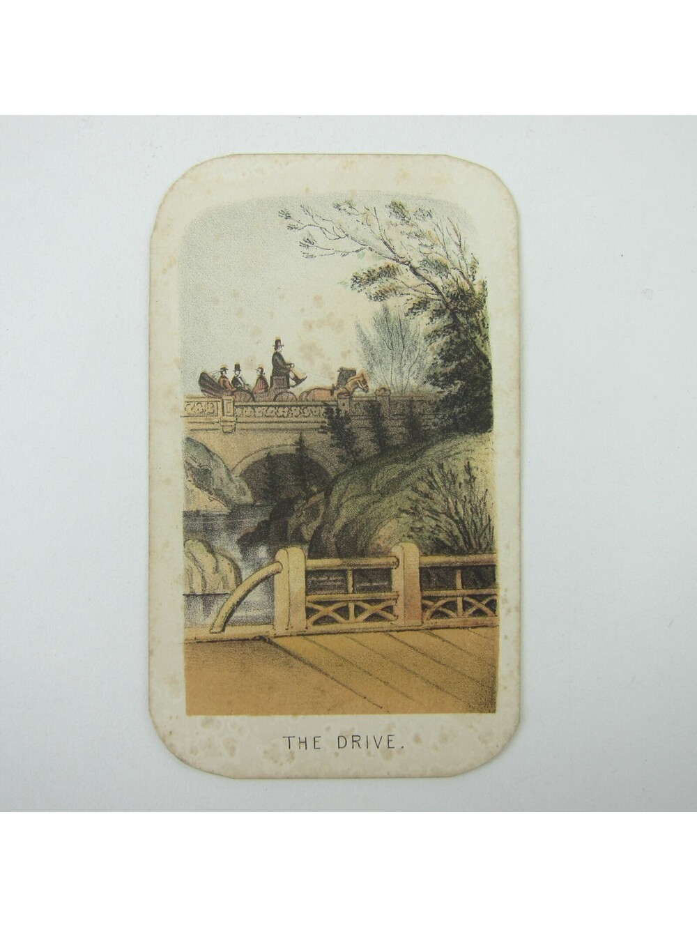 Prang Color Litho Print The Drive Views in Central Park New York Antique 1864